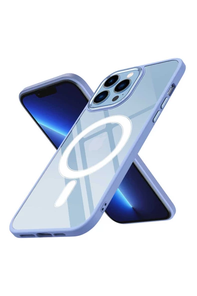 CEPCASE    Apple iPhone 13 Pro Kılıf Wireless Mıknatıslı Magsafe Şarj Özellikli Krom Detay Kalıp Kapak ürün görseli