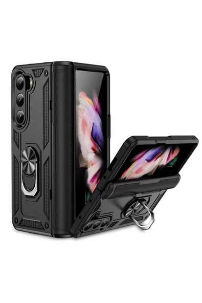 CEPCASE    Galaxy Z Fold 5 Kılıf Standlı Magnet Mıknatıslı Yüzük Armored Zırhlı Kapak ürün görseli