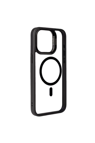 CEPCASE    Apple iPhone 15 Pro Max Kılıf Magsafe Wireless Şarj Özellikli Standlı Lens Aparatlı Lens Korumalı - Resim 6