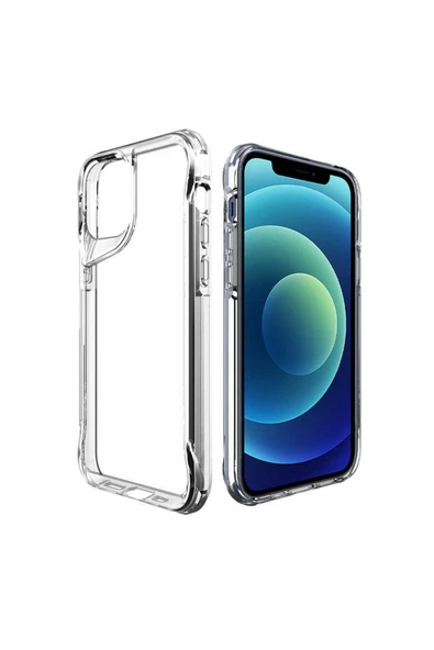 CEPCASE    Apple Iphone 12 Kılıf Kristal Desıng 2.0mm Kamera Çıkıntısı Warrior Mold Shockproof Kapak