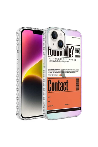 CEPCASE    iPhone 14 Plus Kılıf Kenar Korumalı Desenli Colorful Graphic Design Silikon Kapak Uyumlu