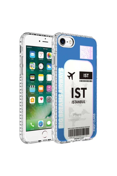 CEPCASE    iPhone SE 2022 Uyumlu Kılıf Kenar Korumalı Desenli Colorful Graphic Design Silikon Kapak - Resim 2