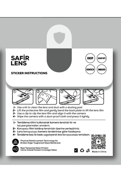 CEPCASE    Apple iPhone 15 Kamera Lens Koruyucu Tak Yapıştır Aparatlı Sapphire Lens Koruma - Resim 4