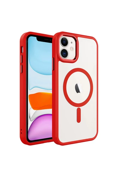 CEPCASE    Iphone 11 Kılıf Wireless Mıknatıslı Magsafe Şarj Özellikli Krom Detay Kalıp Kapak - Resim 2