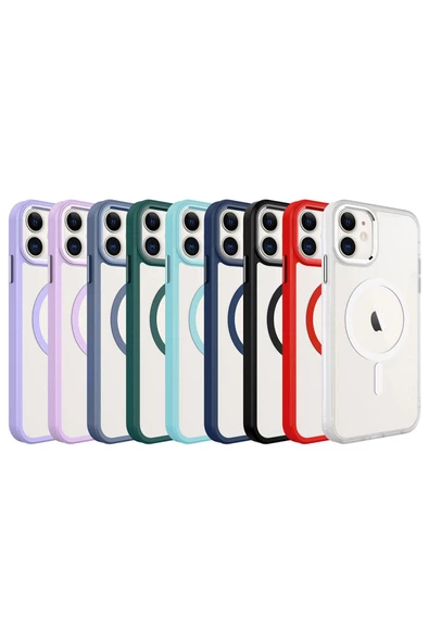 CEPCASE    Iphone 11 Kılıf Wireless Mıknatıslı Magsafe Şarj Özellikli Krom Detay Kalıp Kapak - Resim 3