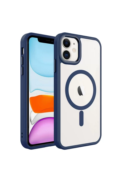 CEPCASE    Iphone 11 Kılıf Wireless Mıknatıslı Magsafe Şarj Özellikli Krom Detay Kalıp Kapak
