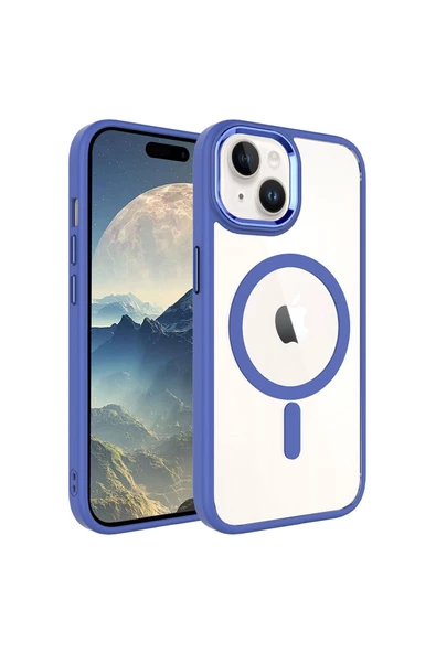 CEPCASE    Iphone 15 Kılıf Wireless Mıknatıslı Magsafe Şarj Özellikli Krom Detay Kalıp Kapak ürün görseli 1