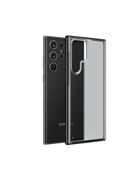 CEPCASE    Samsung Galaxy S22 Ultra Kılıf Matte Buzlu Arka Yüzey Darbe Emici Köşe Kamera Çıkıntı Airbag Kapak - Resim 2