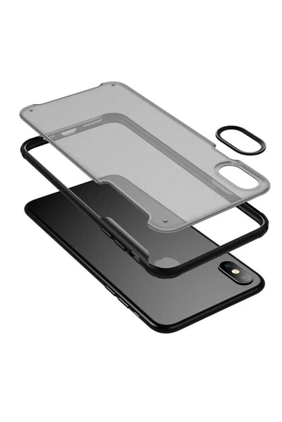 CEPCASE    Iphone X Kılıf Matte Buzlu Arka Yüzey Darbe Emici Köşe Kamera Çıkıntılı Airbag Kapak - Resim 6