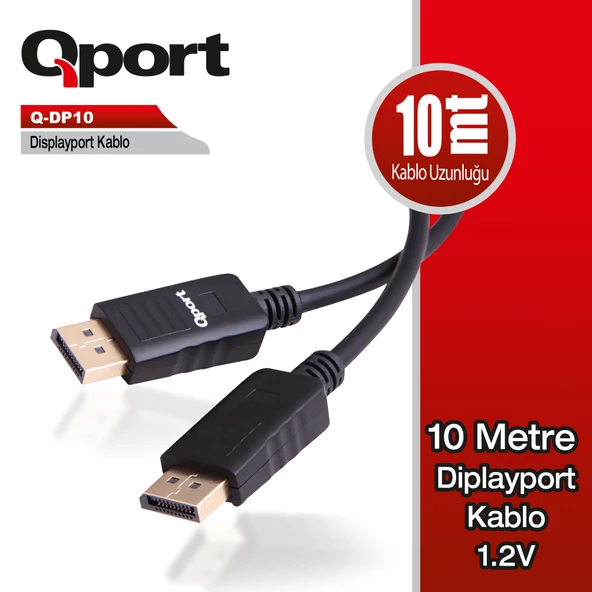 QPORT Q-DP10 DISPLAY PORT 10 METRE KABLO