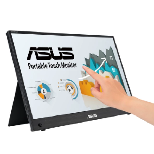 ASUS ZENSCREEN MB16AMTR 15.6 IPS 1920x1080 5MS Micro-HDMI USB-C MM 3YIL 10 PARMAK DOKUNMATIK DAHILI BATARYA USB-C TO A ADAPTOR EYECARE TASINABILIR USB MONITOR