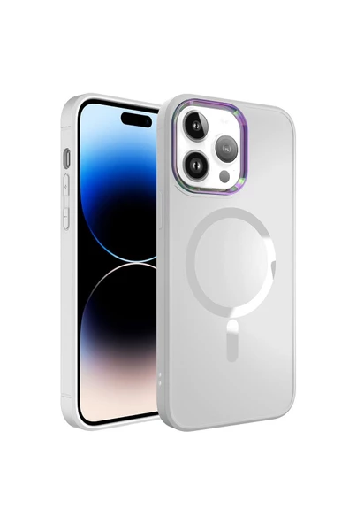 CEPCASE    Iphone 14 Pro Max Kılıf Magsafe Wireless Şarj Özellikli Full Colors Kamera Koruma Matte Yüzey - Resim 2