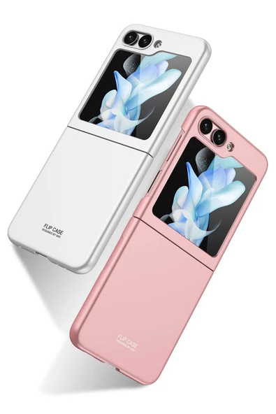 CEPCASE    Samsung Galaxy Z Flip 5 Kılıf Matte Yüzey Kamera Korumalı Slim Hard Tam Kalıp Kapak - Resim 4