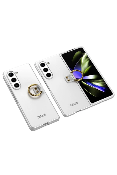 CEPCASE    Galaxy Z Fold 5 Kılıf Kılıf Kılıf Yüzük Aparatlı Matte Yüzey Kamera Korumalı Flip Ring Kalıp ürün görseli