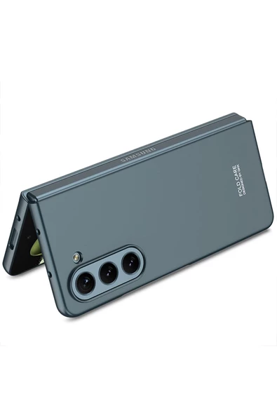 CEPCASE    Samsung Galaxy Z Fold 5 Kılıf Matte Yüzey Kamera Korumalı Slim Hard Tam Kalıp Kapak - Resim 6