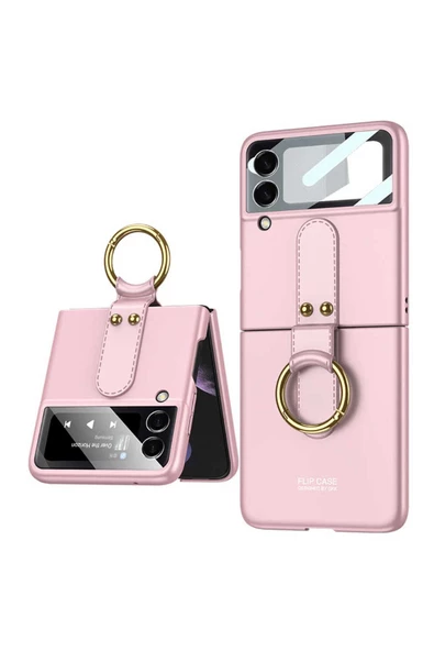 CEPCASE    Galaxy Z Flip 3 Kılıf Yüzük Aparatlı Matte Yüzey Kamera Korumalı Flip Ring Tam Kalıp ürün görseli