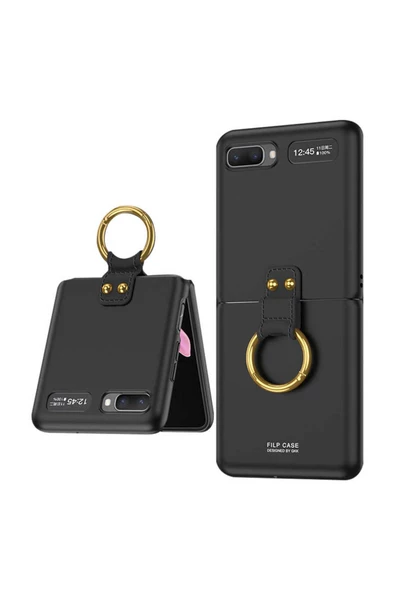 CEPCASE    Galaxy Z Flip Kılıf Kılıf Yüzük Aparatlı Matte Yüzey Kamera Korumalı Flip Ring Tam Kalıp ürün görseli