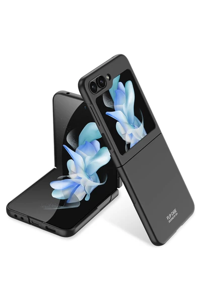 CEPCASE    Samsung Galaxy Z Flip 5 Kılıf Matte Yüzey Kamera Korumalı Slim Hard Tam Kalıp Kapak