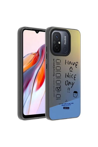 CEPCASE    Xiaomi Redmi 12C Uyumlu Kılıf Baskılı Kamera Çıkıntılı Tam Saran Kalıp Sert Sağlam Kapak