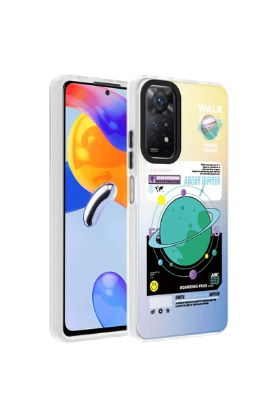 CEPCASE    Xiaomi Redmi Note 11 Pro 5G Uyumlu Kılıf Baskılı Kamera Çıkıntılı Tam Saran Kalıp Sert Sağlam Kapak