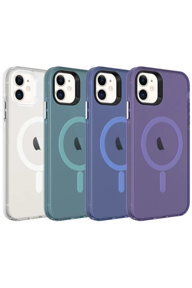 CEPCASE    Iphone 11 Kılıf Magsafe Şarj Özellikli Buzlu Matte Transparent Tam Kalıp - Resim 3