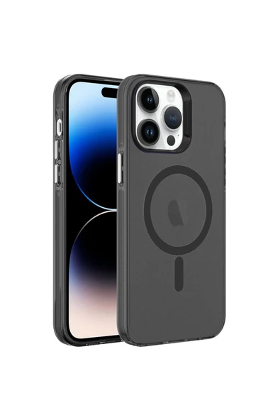 CEPCASE    Iphone 14 Pro Kılıf Magsafe Şarj Özellikli Buzlu Matte Transparent Tam Kalıp - Resim 2