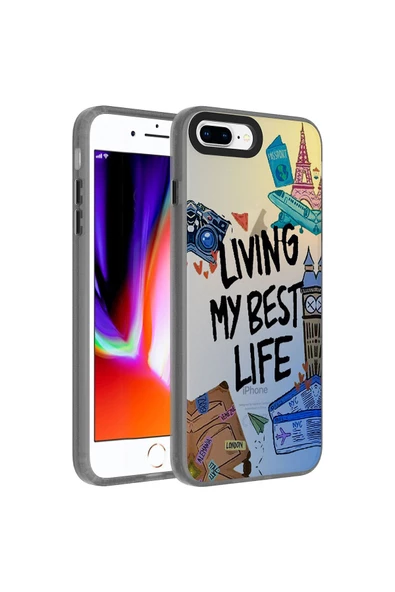 CEPCASE    Iphone 8 Plus Kılıf Baskılı Kamera Çıkıntılı Tam Saran Kalıp Sert Sağlam Kapak ürün görseli 1