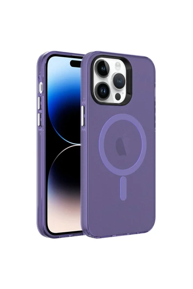 CEPCASE    Iphone 14 Pro Max Kılıf Magsafe Şarj Özellikli Buzlu Matte Transparent Tam Kalıp - 2