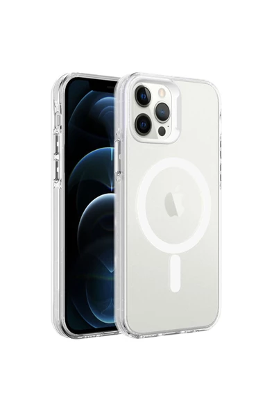 CEPCASE    Iphone 12 Pro Kılıf Magsafe Şarj Özellikli Buzlu Matte Transparent Tam Kalıp ürün görseli