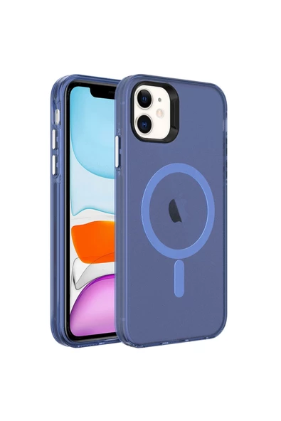 CEPCASE    Iphone 12 Kılıf Magsafe Şarj Özellikli Buzlu Matte Transparent Tam Kalıp