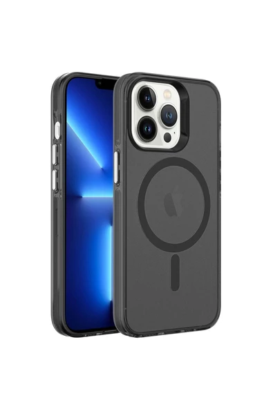CEPCASE    Iphone 13 Pro Kılıf Magsafe Şarj Özellikli Buzlu Matte Transparent Tam Kalıp ürün görseli