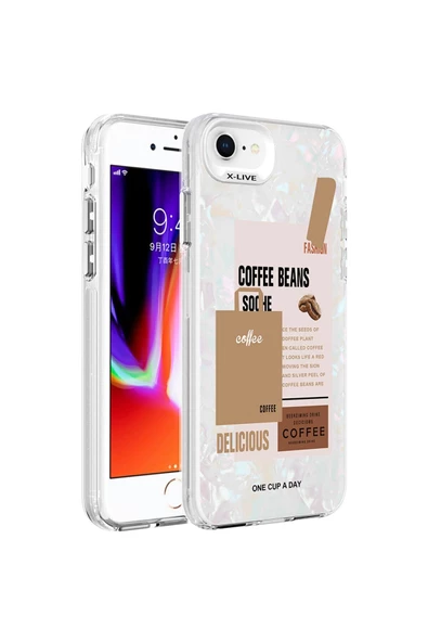 CEPCASE    Iphone 7 Kılıf Mermer Desen Üzeri Baskı Kamera Çıkıntılı Marble Kapak ürün görseli