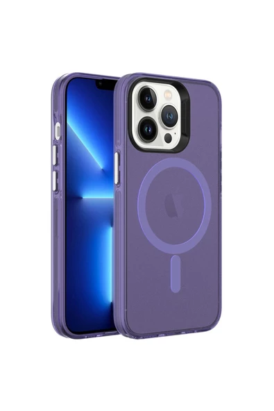 CEPCASE    Iphone 13 Pro Kılıf Magsafe Şarj Özellikli Buzlu Matte Transparent Tam Kalıp ürün görseli 1