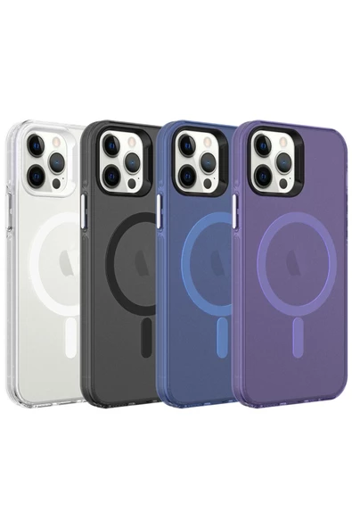 CEPCASE    Iphone 12 Pro Kılıf Magsafe Şarj Özellikli Buzlu Matte Transparent Tam Kalıp - Resim 3