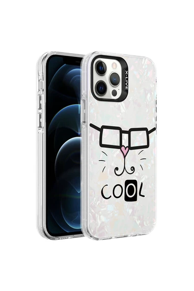 CEPCASE    Iphone 12 Pro Max Kılıf Mermer Desen Üzeri Baskı Kamera Çıkıntılı Marble Kapak