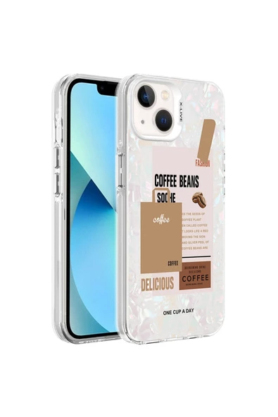 CEPCASE    Iphone 14 Kılıf Mermer Desen Üzeri Baskı Kamera Çıkıntılı Marble Kapak - Resim 2