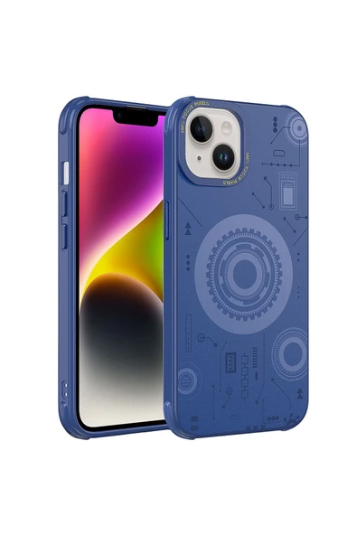 CEPCASE    Iphone 14 Kılıf Wireless Mıknatıslı Şarj Özellikli Technology Desenli Kamera Korumalı ürün görseli