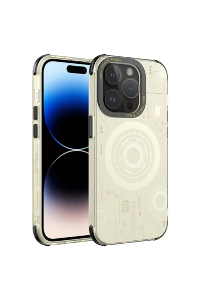 CEPCASE    Iphone 14 Pro Kılıf Wireless Mıknatıslı Şarj Özellikli Technology Desenli Kamera Korumalı ürün görseli 1