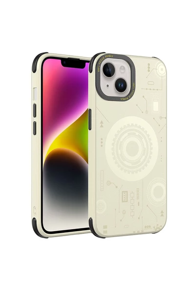 CEPCASE    Iphone 14 Plus Kılıf Wireless Mıknatıslı Şarj Özellikli Technology Desenli Kamera Korumalı - 2