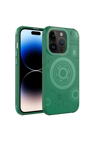 CEPCASE    Iphone 14 Pro Max Kılıf Wireless Mıknatıslı Şarj Özellikli Technology Desenli Kamera Korumalı ürün görseli 1