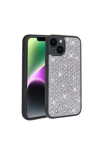 CEPCASE    Iphone 14 Kılıf Diamond Pırılrı Parlak Taşlı Tasarım Tam Koruma Protector Kapak - Resim 2