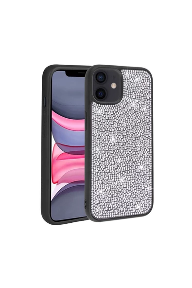 CEPCASE    Iphone 12 Kılıf Diamond Pırılrı Parlak Taşlı Tasarım Tam Koruma Protector Kapak - Resim 2