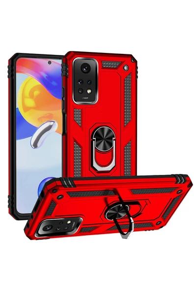 CEPCASE    Xiaomi Redmi Note 12 Pro 4G Kılıf Standlı Magnet Mıknatıslı Yüzük Armored Zırhlı Kapak ürün görseli