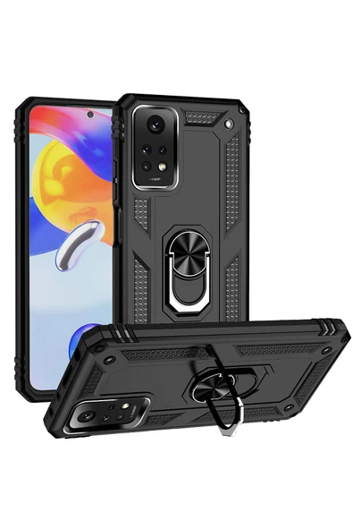 CEPCASE    Xiaomi Redmi Note 12 Pro 4G Kılıf Standlı Magnet Mıknatıslı Yüzük Armored Zırhlı Kapak ürün görseli