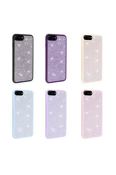 CEPCASE    Iphone 7 Plus Kılıf Diamond Pırılrı Parlak Taşlı Tasarım Tam Koruma Protector Kapak - Resim 3