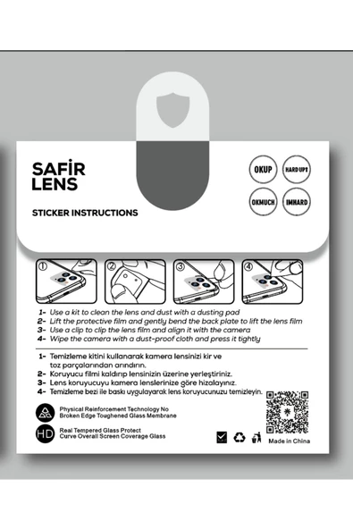 CEPCASE    Iphone 11 Pro Max Kamera Lens Koruyucu Tak Yapıştır Aparatlı Sapphire Lens Koruma ürün görseli