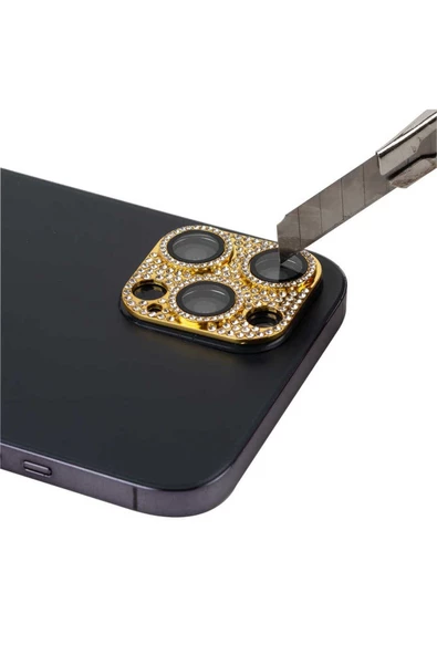 CEPCASE    Iphone 11 Pro Max Kamera Lens Koruyucu Diamond Pırıltı Taşlı Tasarım