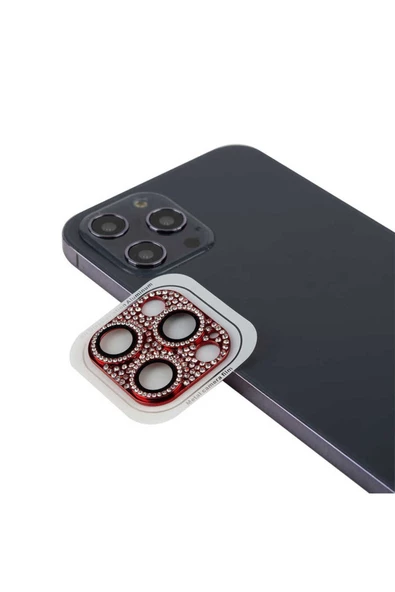 CEPCASE    Iphone 12 Pro Max Kamera Lens Koruyucu Diamond Pırıltı Taşlı Tasarım