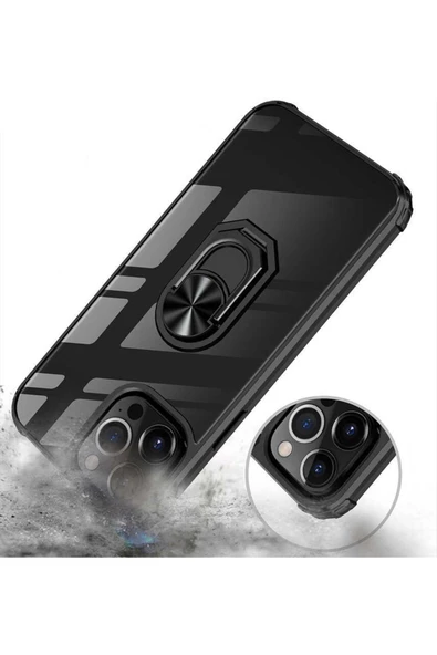 CEPCASE    Iphone 13 Pro Max Kılıf Arka Şeffaf Köşe Ve Yüzük Renkli Darbeye Dayanıklı Sert Pc Kapak - Resim 6