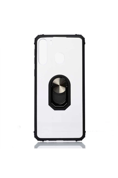 CEPCASE    Samsung Galaxy A21 Kılıf Arka Şeffaf Köşe Ve Yüzük Renkli Darbeye Dayanıklı Sert Pc Kapak ürün görseli